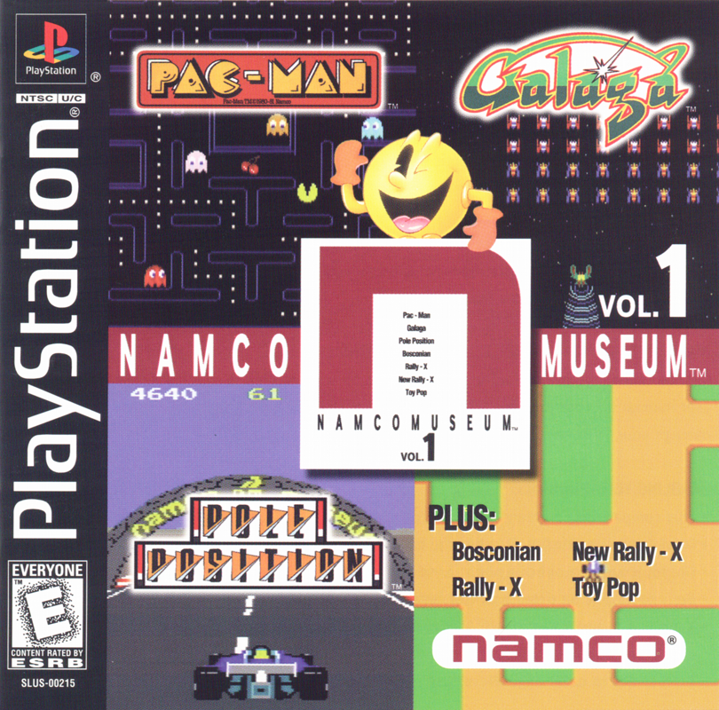 Namco Museum Vol. 1 box art for Playstation